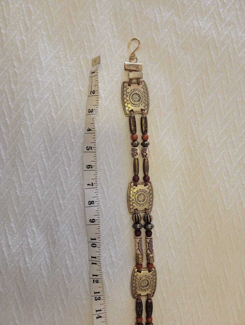 Vintage Bohemian Gold-Tone Beaded Women’s Waist Belt